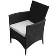 Qualité luxe© | Mobilier à dîner de jardin & Ensemble de 1 table avec 8 chaises & et coussins Résine tressée Noir |487498-3