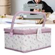TMISHION boîte de kit de couture Panier à couture Violet Premium Tissu Infroissable Bonne élasticité Résistant à l'usure-3