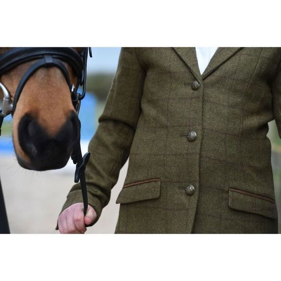 Veste Wellington en tweed marron à chevrons pour femme – Harris Tweed Shop