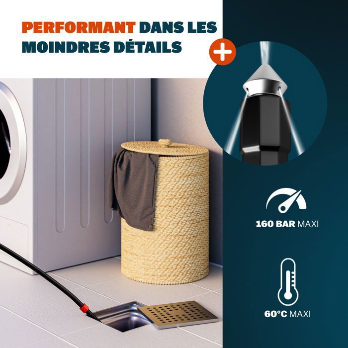 DERASL 30M Kit Tuyau Déboucheur Haute Pression Pour Kärcher K2 à K7 Et LAVOR