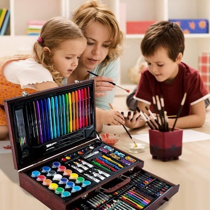 Kit De Dessin Complet 178 Pièces KIMIGO – Peinture Acrylique, Aquarelle, Pastels, Crayons, Pour Enfants Et Adultes