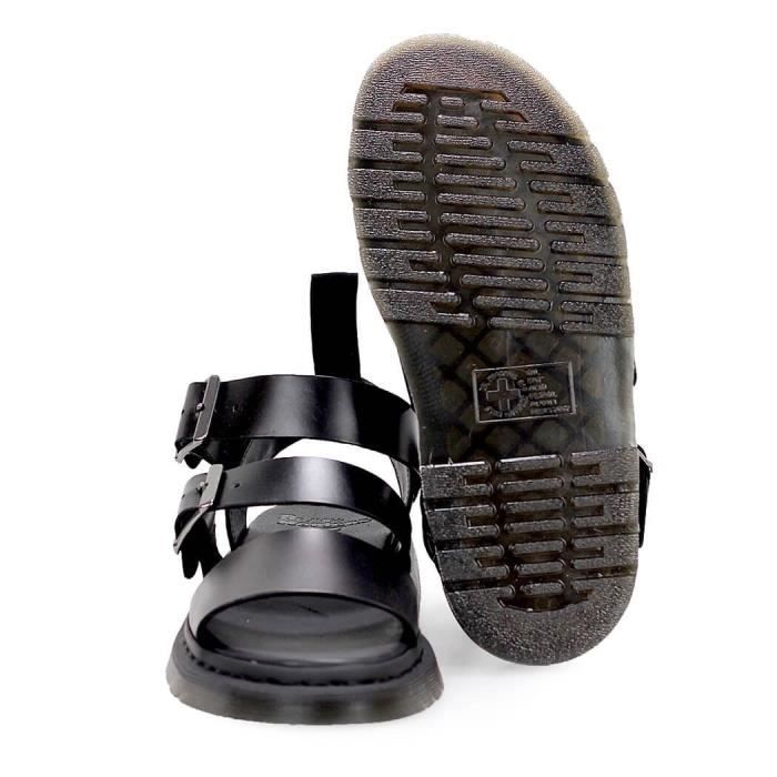 Sandales Dr. Martens Homme - Cuir Brando, 4 Sangles Réglables Bronze, Semelle Caoutchouc, Style Vintage