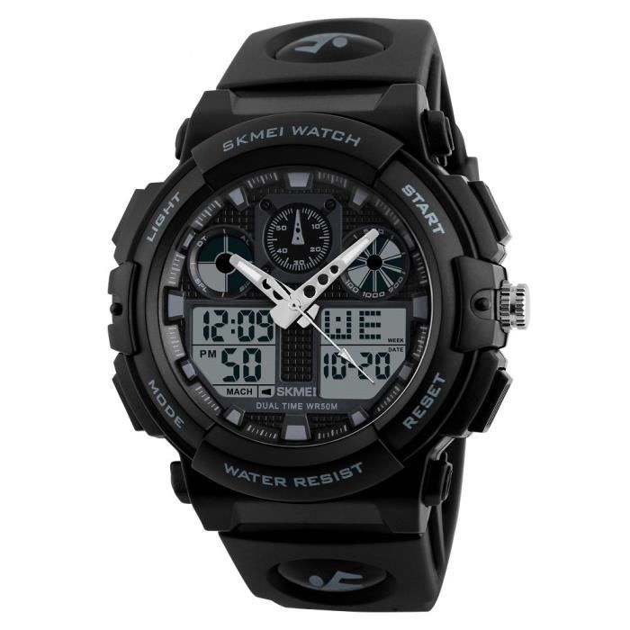 Montre Homme Sport Numérique Hommes Montres Reloj Hombre Deux Temps Chrono  Réveil Horloge Mode MONTRE OUTDOOR - MONTRE MARINE , - Achat/vente montre -  Cdiscount