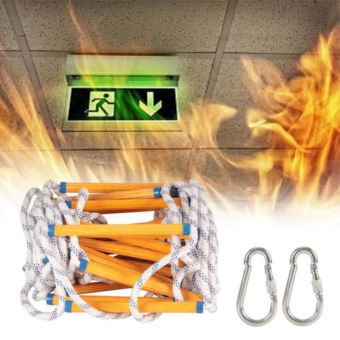 Échelle D'évacuation Incendie Fkngs 9,8 Pieds - Sécurité Maison 2 étages - Portable Et Légère