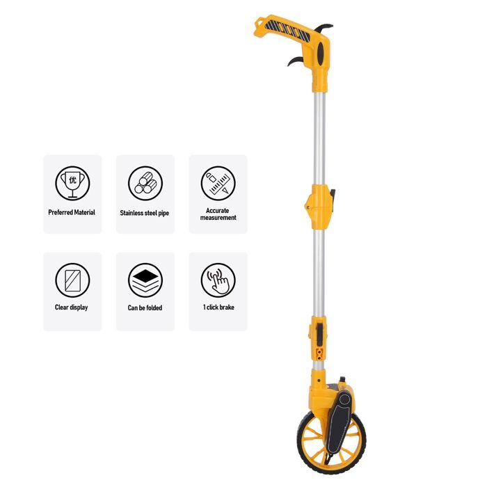 Roue De Mesure De Précision ZASCHMOY – Extensible De 45 à 102 Cm, Compteur 0-9999,9 M, Pour Construction Et Jardinage