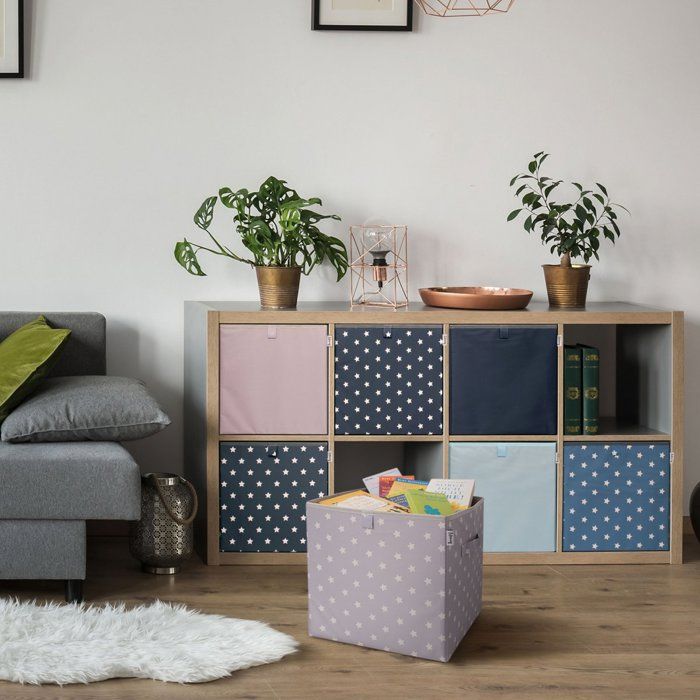 Boîte de rangement coloris rose, compatible avec l'étagère IKEA