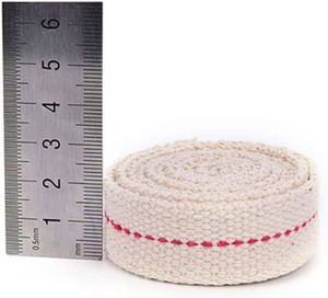 Mèche Pour Lampe à Pétrole En Coton Blanc - 5m De Long, 11mm De Large, Avec Repères De Découpe
