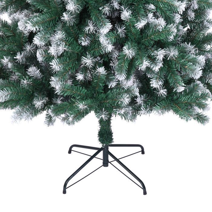Sapin De Noël Artificiel Blanc – 210 Cm – 750 Branches PVC – Effet Neige – Base Métal Stable – Intérieur/extérieur