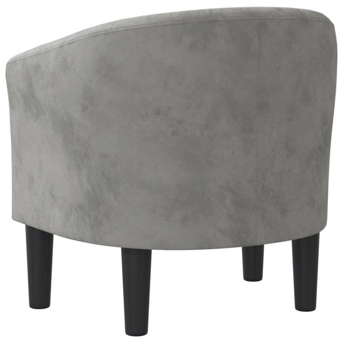 Fauteuil Cabriolet Velours Noir - Chaise Accoudoirs Rembourrée Pour Salon Ou Bureau