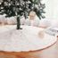 Couvre-pied Sapin De Noël En Fausse Fourrure Blanche - Jupe De 90 Cm De Diamètre, Velcro Invisible