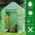 COSTWAY Serre de Jardinage 2? Serre à Tomates 143x73x195cm Anti-UV Tente de Plante en Acier et PE 4 Etages Vert Transparent-0