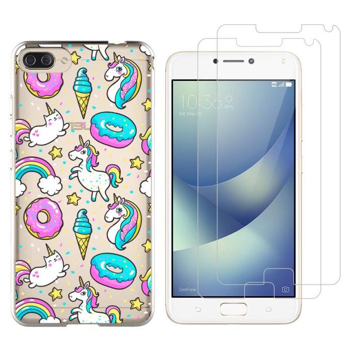Kit Capa Asus Película Para Vidro Asus Zenfone 4 Max ZC554KL - Escorrega O Preço - View #4
