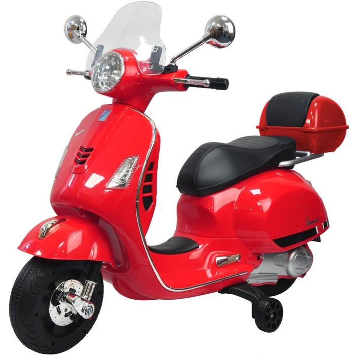 Farano Store Moto Electrique Pour Enfants Vespa Gts Piaggio Rouge Avec Coffret 12v Entree Mp3 Et Led Siege En Cuir Achat Vente Moto Scooter Cdiscount
