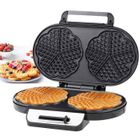Gaufrier forme de cœur - Brillsten - Revêtement anti-adhérent-Température réglable - Noir – 2 Gaufres – Grande Puissance de 1200 W