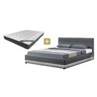 DFM Ensemble JUPITER Lit GRIS 140 + Matelas Voyage 26 cm