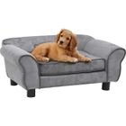 Canapé pour animal - EXBON - Milaya - Gris - 72x45x30 cm - Peluche douce - Intérieur