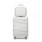 Kono Set de 2 Valise Cabine Rigide Valises de Voyage 55cm à 4 roulettes + Serrure TSA & Portable Vanity Case Blanc