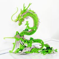 C-Dragon cyan - MOKR-Puzzle en métal 3D pour enfants et adultes, Modèle de puzzle bricolage, Document animal,
