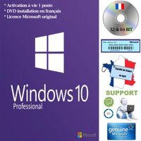 DVD Windows 10 Pro / Professionnel 32 et 64 bit FR