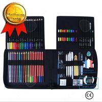 CONFO® Ensemble de 122 crayons couleur, crayon à croquis au fusain, mine de couleur soluble dans l'eau, mine de couleur carbone méta