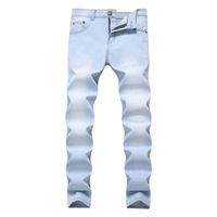 Jeans Fashion Homme Regular Fit Pantalon Homme Style Décontractée - Bleu clair