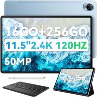 Blackview MEGA1 Tablette Tactile 11.5" 120Hz Android 13 2.4G+5G Wifi, RAM 16 Go ROM 256 Go/SD 1 To 8800mAh Tablette PC Dual Sim - Bl