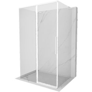 Cabine De Douche à L'italienne 120x80 Cm Double Installation Profil Chrome H200 Cm Verre Transparent 8mm Lampo 95276559