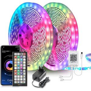 KSIPZE Ruban LED 30M RGB Led Chambre Bande led Contrôlé par Bluetooth APP  Téléco