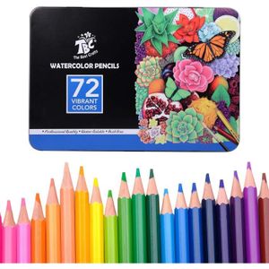 PEINTURE AQUARELLE Lot De 72 Crayons De Couleur Professionnels Pour E