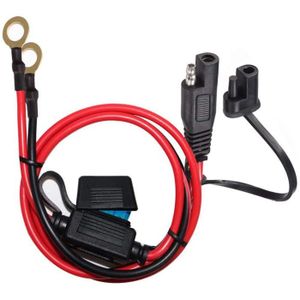 Asudaro 100cm Connecteur adaptateur SAE 14 AWG Allume-cigare Câble de chargeur de batterie SAE 12V 20A à SAE Prise étanche Adaptateur à dégagement rapide Câble de charge d'extension avec fusible 