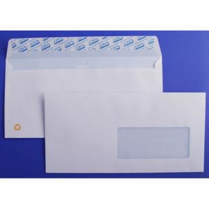 Clair Alfa Enveloppe extra blanche C6 114 x 162 mm 80g sans fenêtre bande  auto-adhésive - Boîte de 500 - Enveloppes sans fenêtre