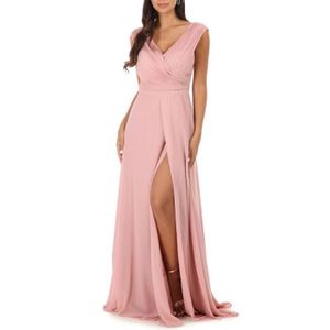 robe rose pale longue