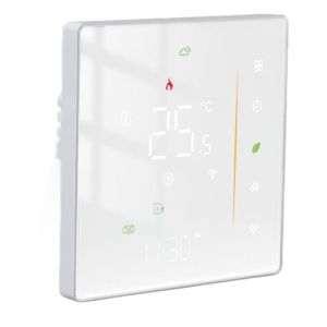 THERMOSTAT D'AMBIANCE Thermostat numérique intelligent WiFi programmable pour chaudière domestique et chauffage au sol - QIILU - Blanc