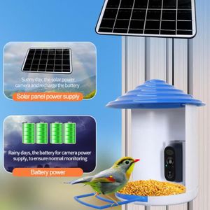 Acheter Mangeoire à oiseaux à fenêtre transparente avec ventouse de caméra  Wifi, mangeoire à oiseaux ronde transparente intelligente avec 16 go