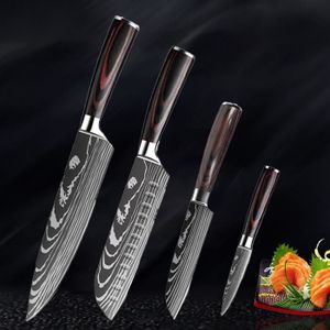 Mitsumoto Sakari Couteau Japonais Damas 440c Couteaux Cuisine Professionnels  Forgés À Main Gyuto - Cdiscount Maison