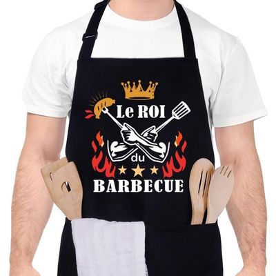Tablier De Cuisine Humoristique - Imperméable, 3 Poches, Réglable - Cadeau Barbecue, Fête Des Pères, Cuisine