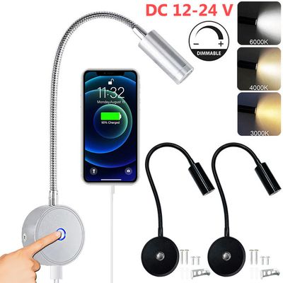 Budbuddy 3W+8W LED Applique Liseuse Lampe De Chevet Pour Lire LED Lampe De Lecture Lampe Flexible Murale Blanc Applique Murale Liseuse Avec Interrupteur Applique De Chevet 3000K Moderne