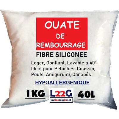 Ouate De Rembourrage Polyester Siliconée 5kg - Fibre Gonflante Oeko-TEX® Pour Coussins Peluches