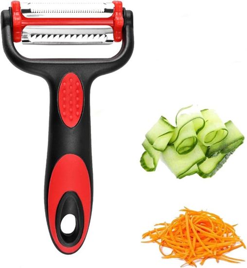 1 Pack Éplucheur Légumes Multifonction, Éplucheur Julienne Et Econome Spaghetti Legumes Avec Lame Durable Et Manche Ergonomique 99407665