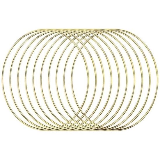 Dfuqanb 12 Pièce Anneaux En Métal Macramé Bague, Anneaux D'Attrape-Rêves, Anneau Capteur De Rêves, Attrape Rêve, Cerceaux En Macramé En Métal, Parfait Pour Les Projets De Décoration De Bricolage