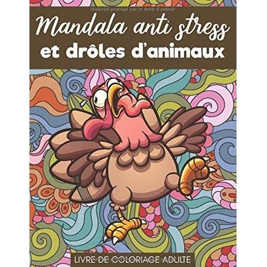 195 Livre De Coloriage Adulte Mandala Anti Stress Animaux Droles 110 Pages Format A4 Cdiscount Jeux Jouets