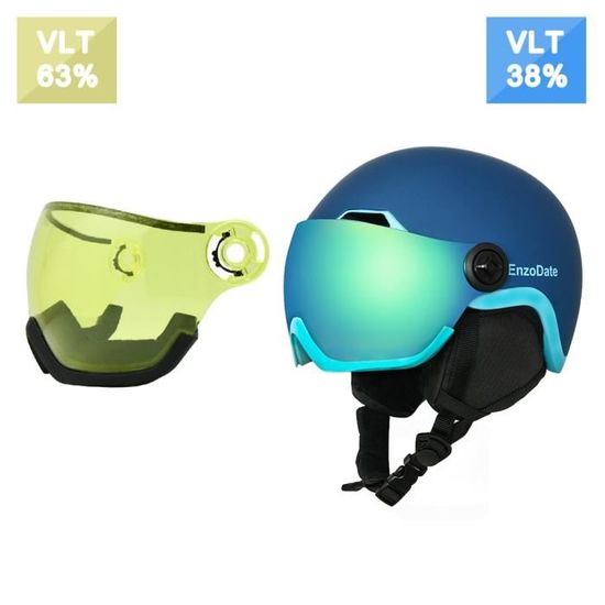 Casque de Ski 2 en 1, avec intégrées et masque détachable, lentille de Vision nocturne