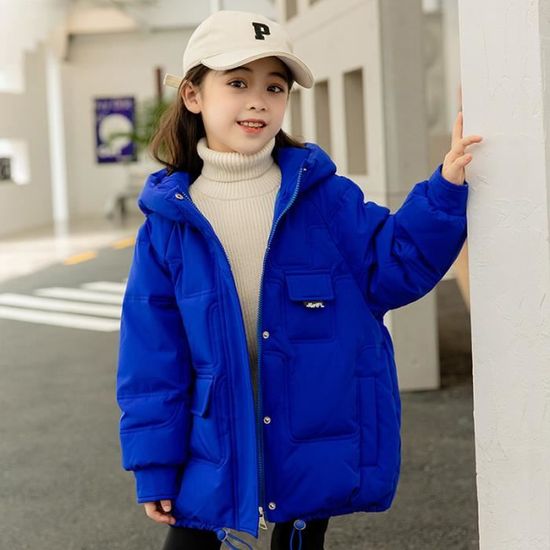 Doudoune Enfant Fille De 6 à 14 ans Chaude Hiver Epaisse avec Capuche  Mi-longue Couleur Unie Blanc - Cdiscount Prêt-à-Porter