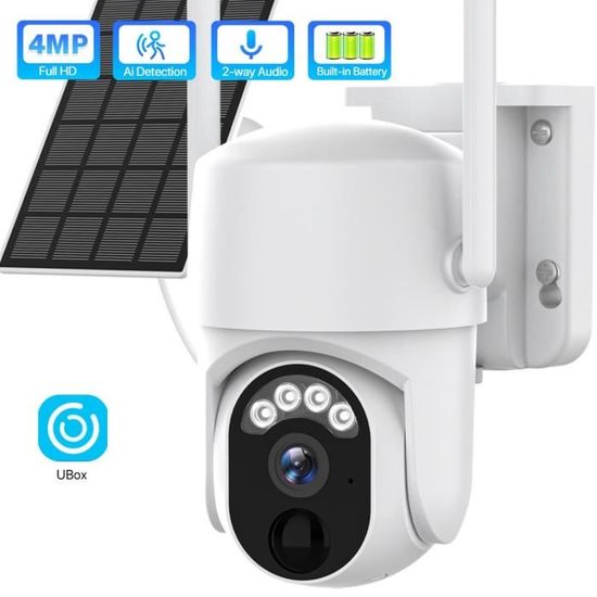 Caméra De Sécurité Extérieure Solaire 4MP PTZ Double Lentille - Fonctionne Sur 4G Ou WiFi, Détection Humaine, étanche IP66