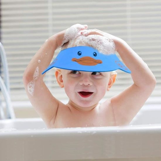 Bonnet de douche pour enfants et bébés - Bonnet de shampooing pour les  yeux, les oreilles et le visage - Réglable - Doux et imperméable -  Protection