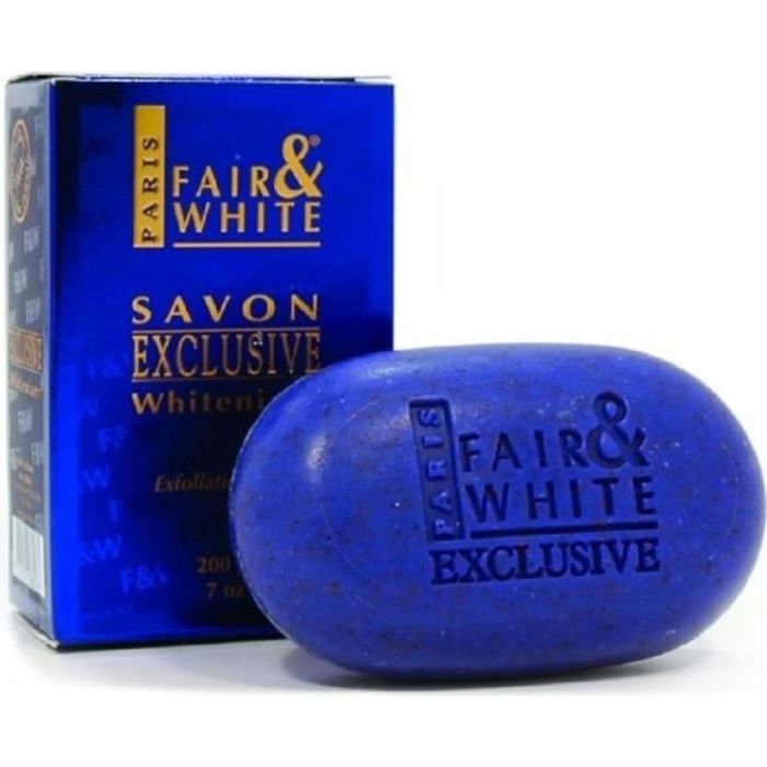 Fair and White Exclusive Cosmétique pour Peau Colorée Savon Gommant 200 g
