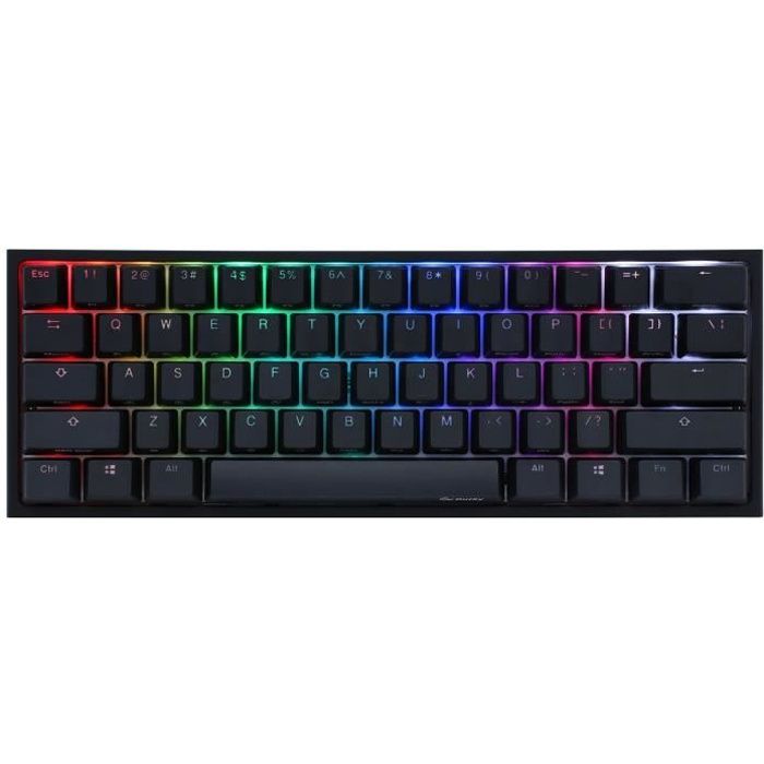 Ducky Channel One 2 Mini RGB Noir (Cherry MX RGB Blue) - Clavier compact haut de gamme - format ultra-compact 60% - interrupteurs