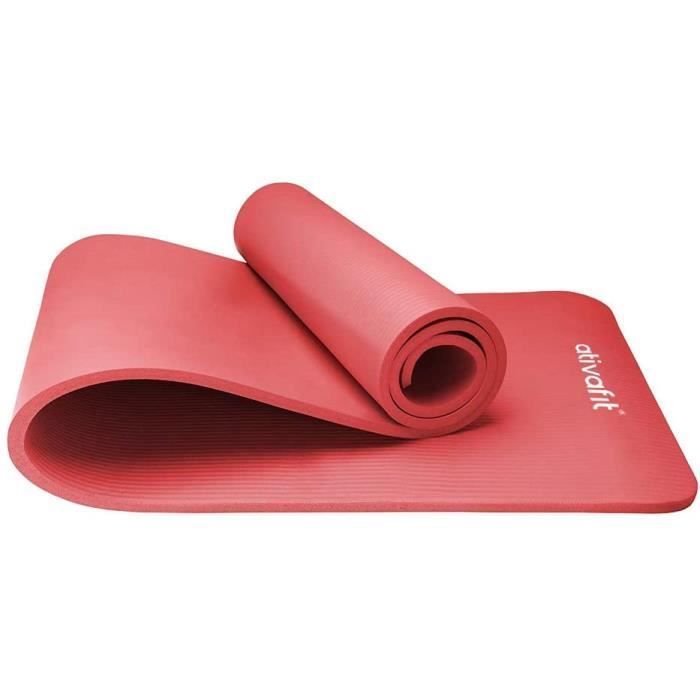 ATIVAFIT Yoga d'exercice Tapis de Sol Grande rembourré Extra épais 12 mm antidérapant entraînement Pilates Tapis d'exercice