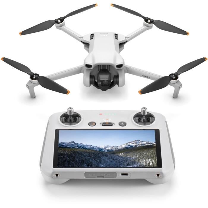 Mini drone caméra DJI Mini 3 (DJI RC) - léger et pliable avec vidéo 4K HDR, temps de vol de 38 minutes, Prise verticale réelle et fo