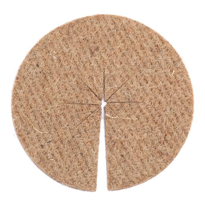 Lot de 2 Disques de paillage en feutre de jute - diam : 19 cm 700 grs / m²